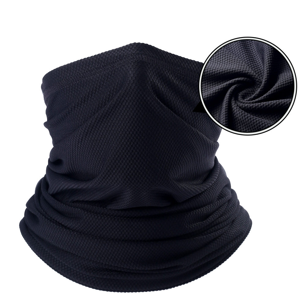 Magic Headband Elastic Breathable Neck Gaiter Summer Tube Scarf Half Face Cover Bandana Headwear Bicycle Sweatband Pirate Hat: TJ-70108 Black