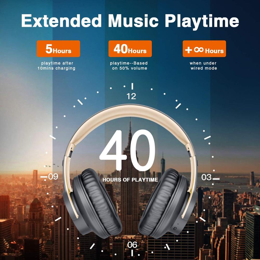 Picun B8 Drahtlose Kopfhörer Bluetooth 5,0 Headset 40H Spielen zeit berühren Kontrolle Über Ohr Kopfhörer mit Mic TF Stereo Headset für