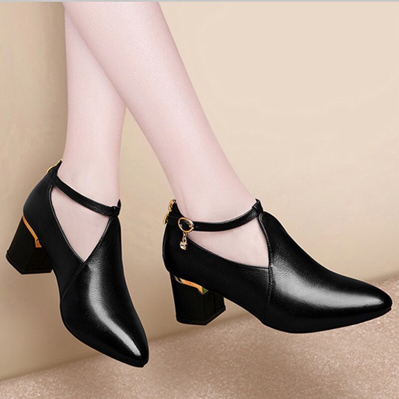 Dames blote laarzen puntige neus pumps middelhoge hakken nette schoenen vierkante hakken roma damesschoen gladiator botas mujer 8761l