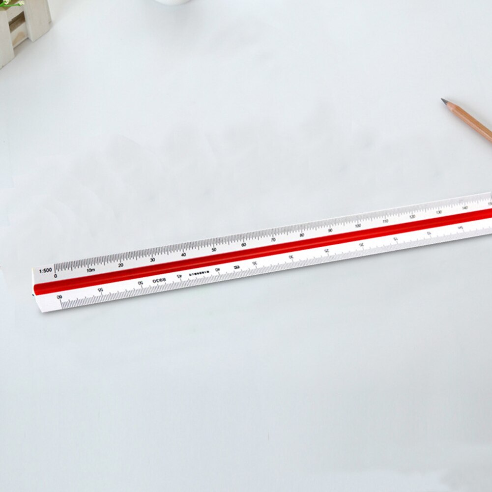 30cm School Architect Scale Ruler Drafting Accurate Metric Triangular Engineer Tool Home Office Color Coded Side Plastic Student