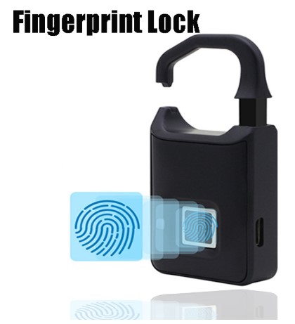 Usb Oplaadbare Smart Deur Keyless Vingerafdruk Lock Beveiliging Bagage Elektronische Vingerafdruk Biometrische Digitale Hangslot Locker