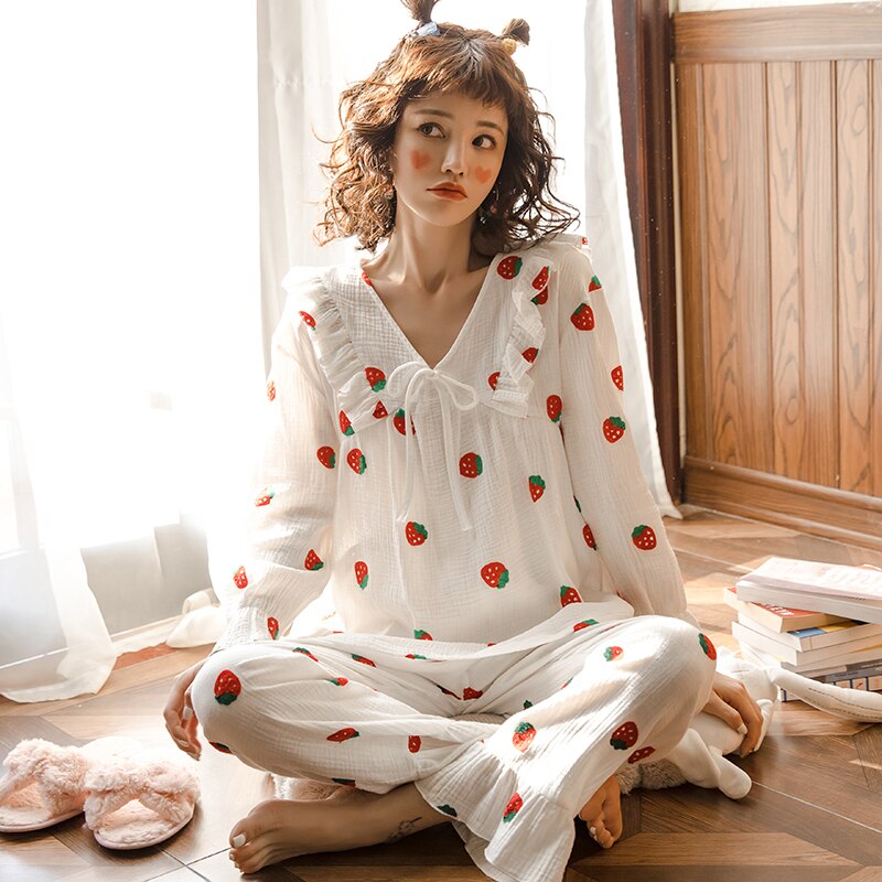 Embarazada madre Primavera Verano algodón mes ropa postparto sección delgada ropa de alimentación mujeres embarazadas lactancia Pijamas