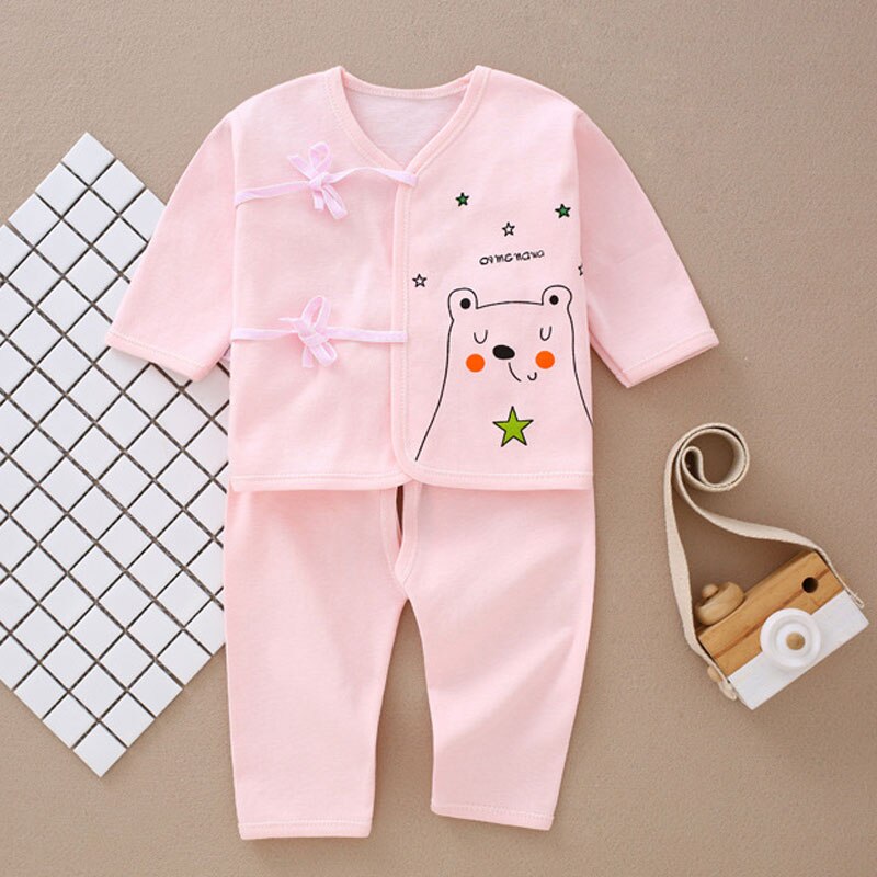 Pur coton bébé ouverture sous-vêtements pour garçons et filles au printemps, été, automne et hiver pour 0-6 mois: Pink 1505 / Nouveau-né