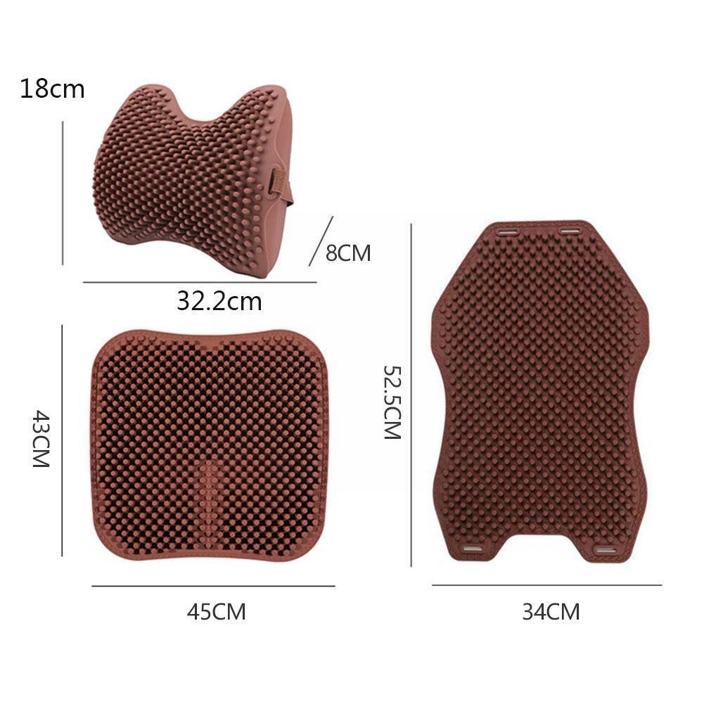 Cojín de Gel para asiento de coche, soporte Lumbar de masaje para cuello, pieza de ventilación fresca, almohada para el dolor del coche, reposacabezas, accesorio Re S3F8