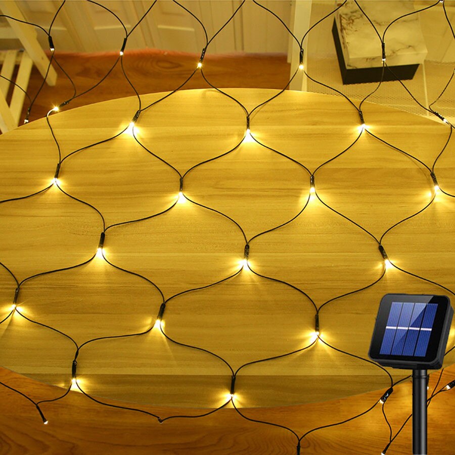 Thrisdar 2 x 3m 204 led zonne-net gaas lichtsnoer kerst zonne-raamgordijn lichtslinger zonne-boom-wikkellicht