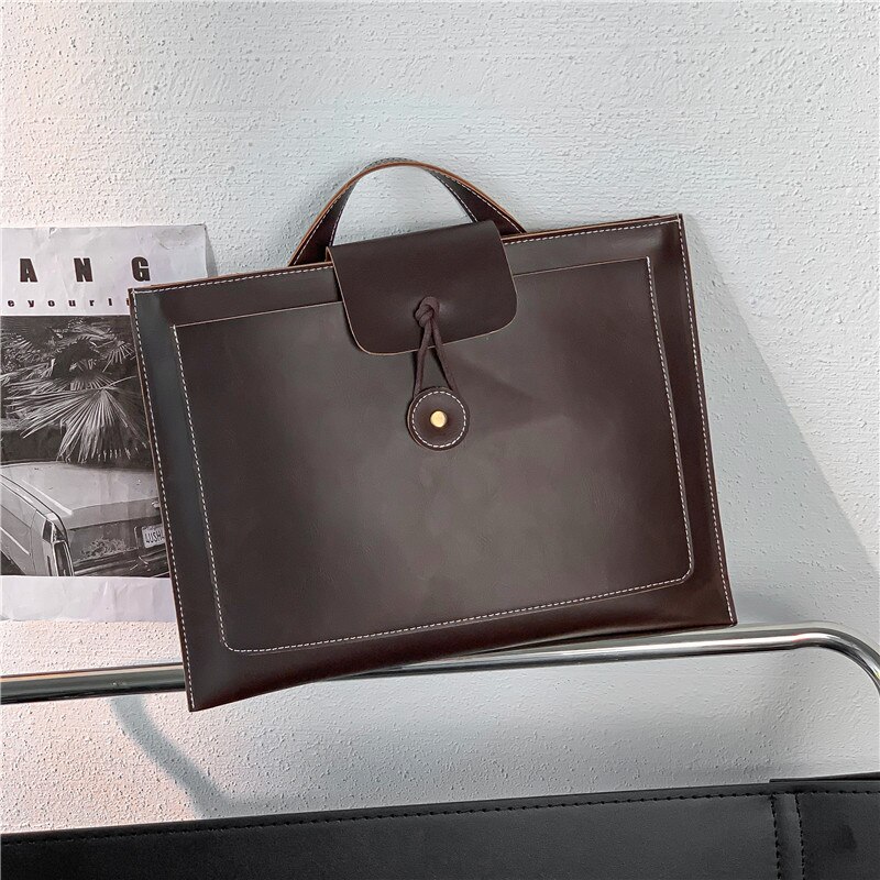Herentas heren aktetas dunne harde crossbody tas pu handtas sacoche homme portafolio tablet officiële werktas koffie