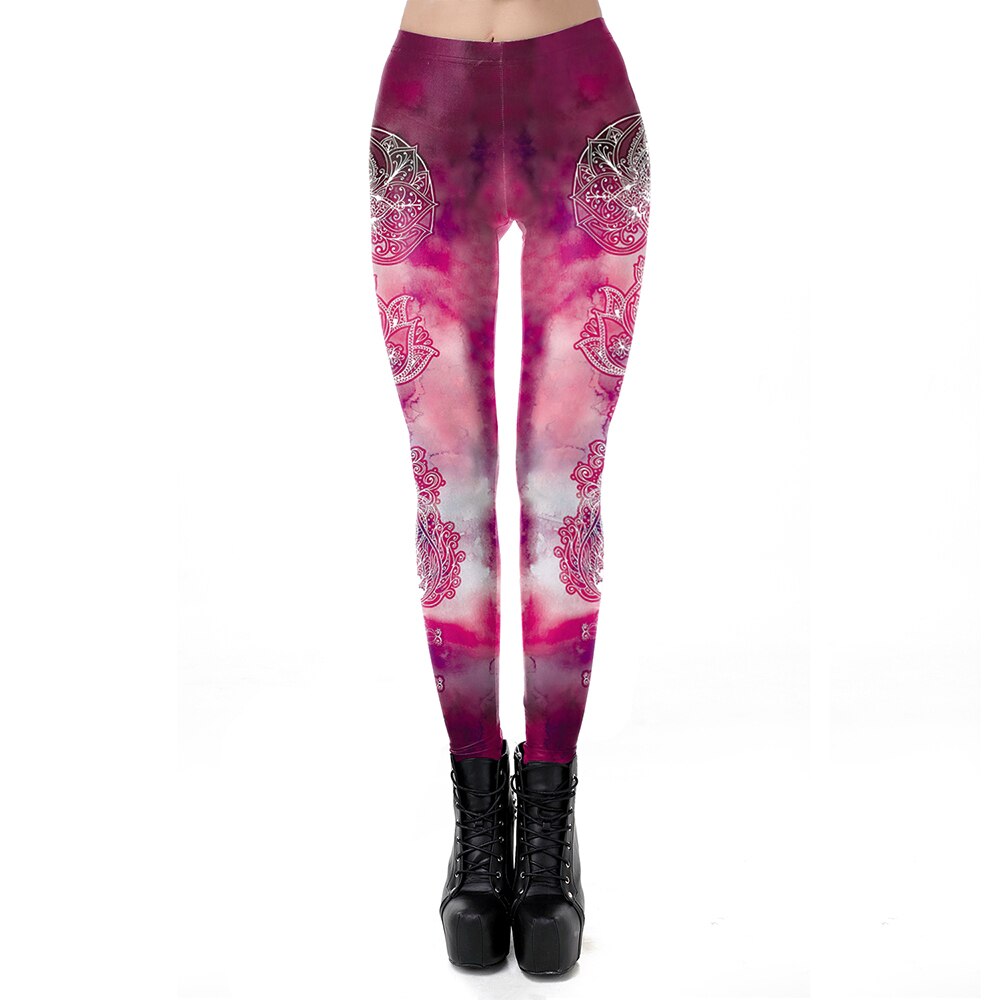 JIGERJOGER ghette A Buon Mercato ghette Rosa retrò del tatuaggio palestra pantaloni Delle Ghette Delle Donne Mandala sport Leggins Ombre tuta jeggings