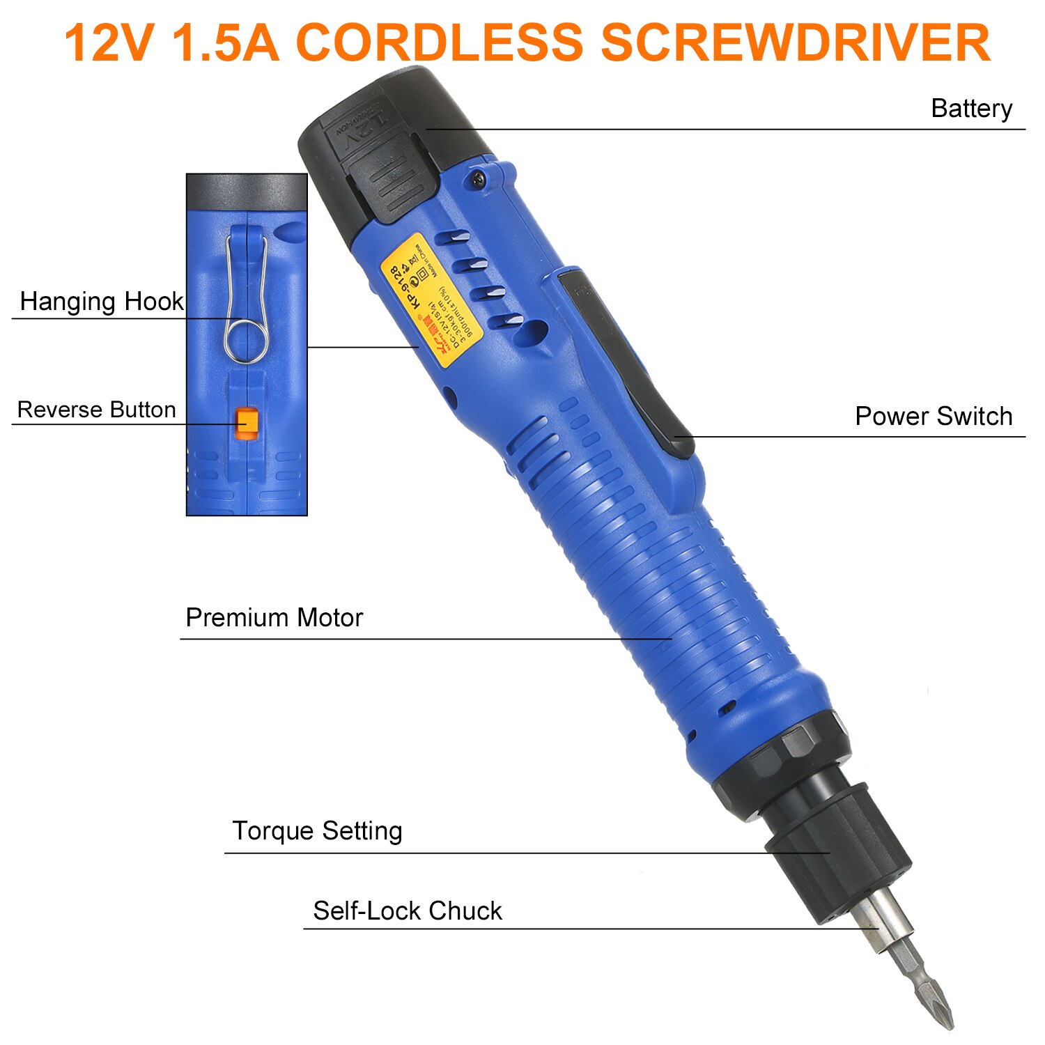 Electric Screwdriver Rechargeable 1500mAh 12V Cordless Mini Power Tool Adjustable Torques Cordless Rechargeable Screwdriver Tool