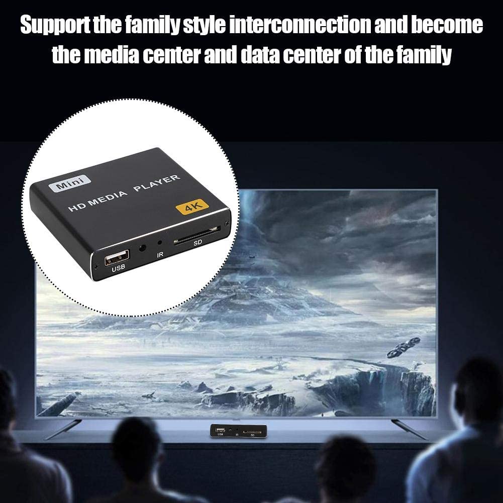 Mini 4K HD Media Player 1080P Horizontal and Vertical Digital Video Player with USB Drive/SD Cards for Advertising
