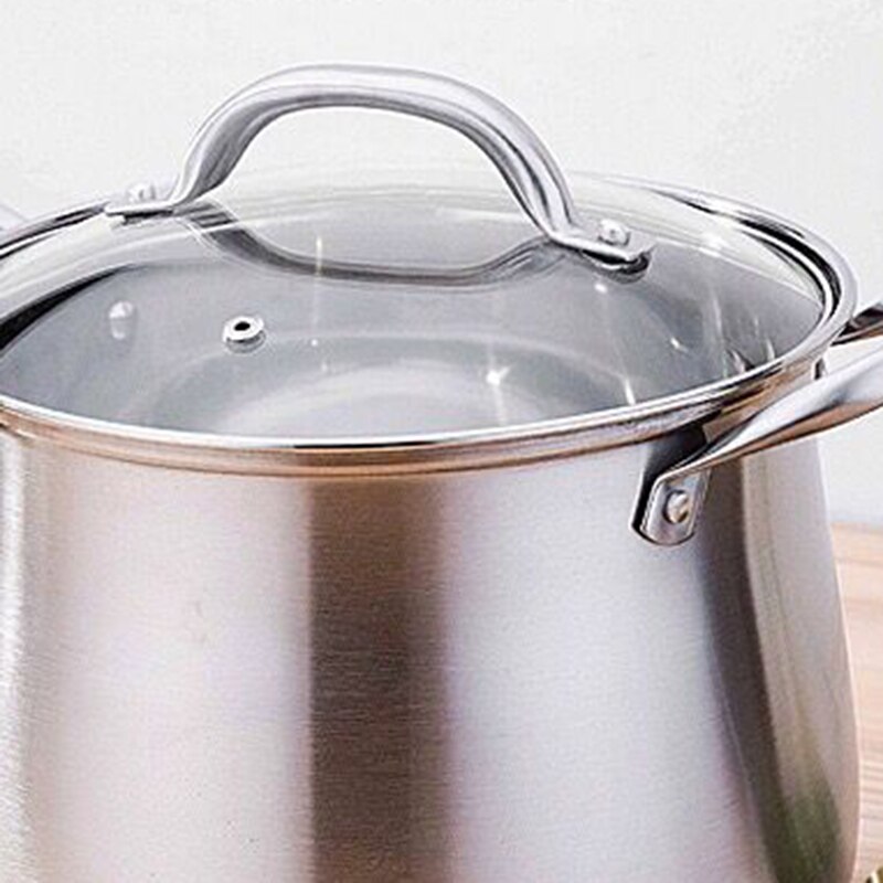 22cm304 Stainless Steel Soup Pot Double Ear Double Bottom Drum Type Super High Pot