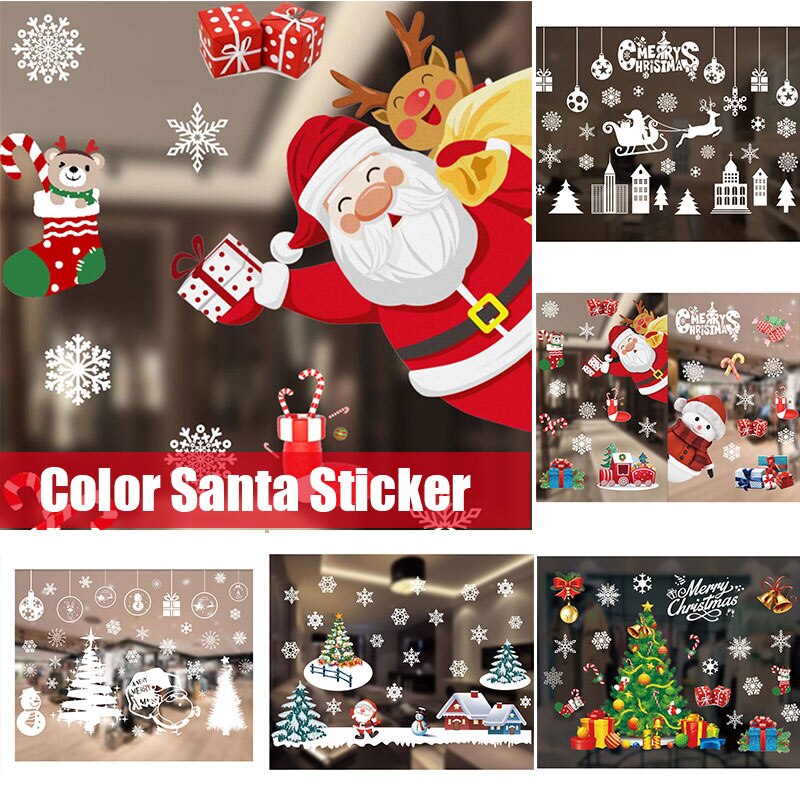 Christmas Window Clings Christmas Snowflake Window Stickers Decals Reusable Electrostatic for Window Glass Mirror Wall Stickers