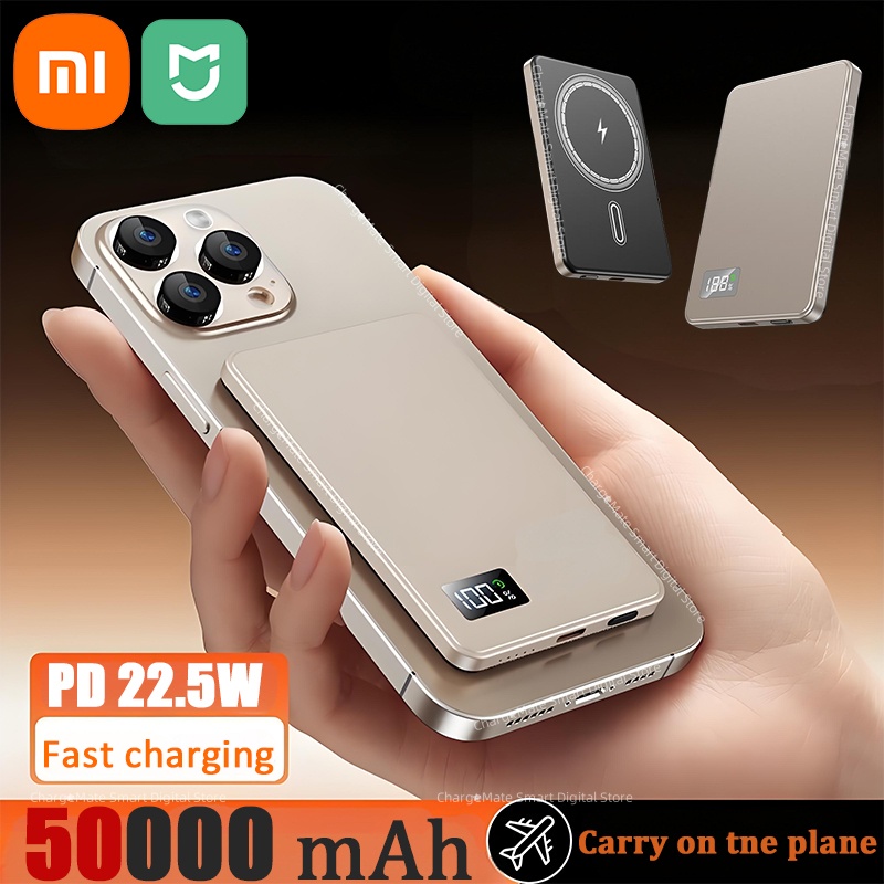 Xiaomi MIJIA 50000mAh banco de energía ultrafino para MagSafe batería portátil de carga rápida inalámbrica magnética para iPhone Xiaomi