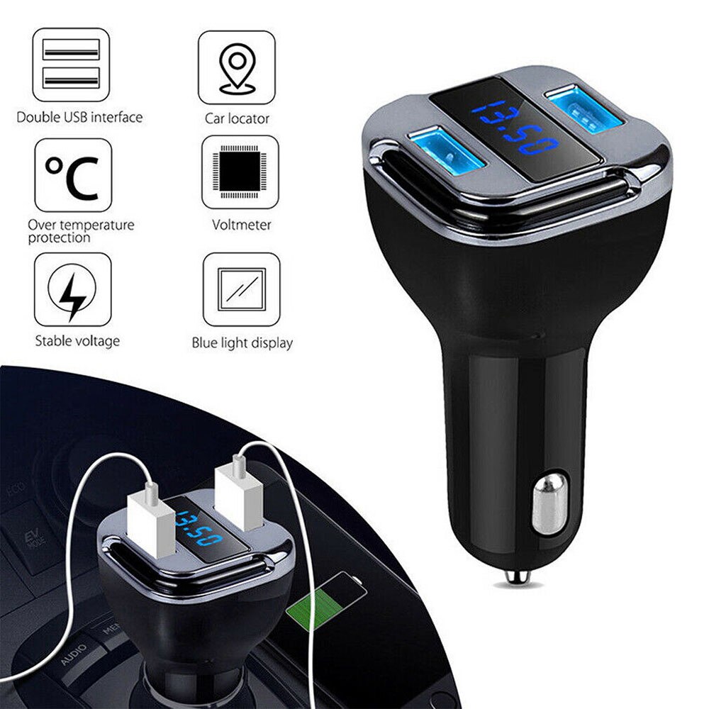 Vehemo 12-24V Charging Adapter USB Charger Voltmeter GPS for LED Car Charger Protable Navigator Intelligent Adaptive