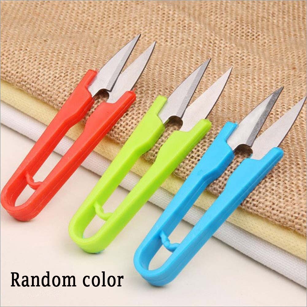Ciseaux de couture pratiques manche en plastique | Ciseaux de sécurité, ciseaux de tailleur, coupe-fil à coudre, ciseaux au point de croix, artisanat outil domestique: Default Title
