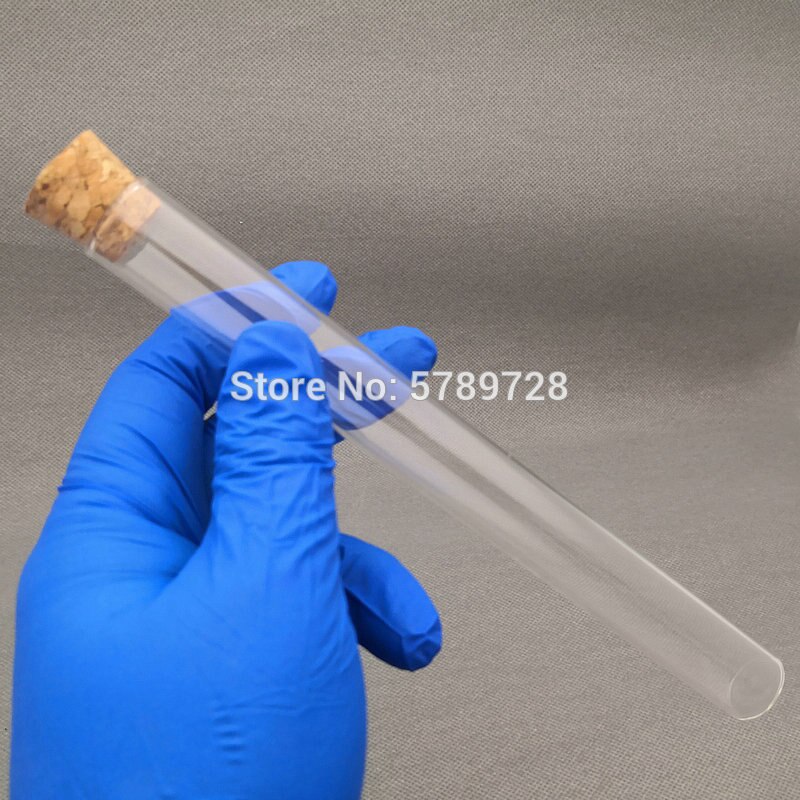 30pcs 20x200mm Glass flat bottom test tube with cork stopper,thickwalls flat - mouth lab test tubes Used in chemistry lab