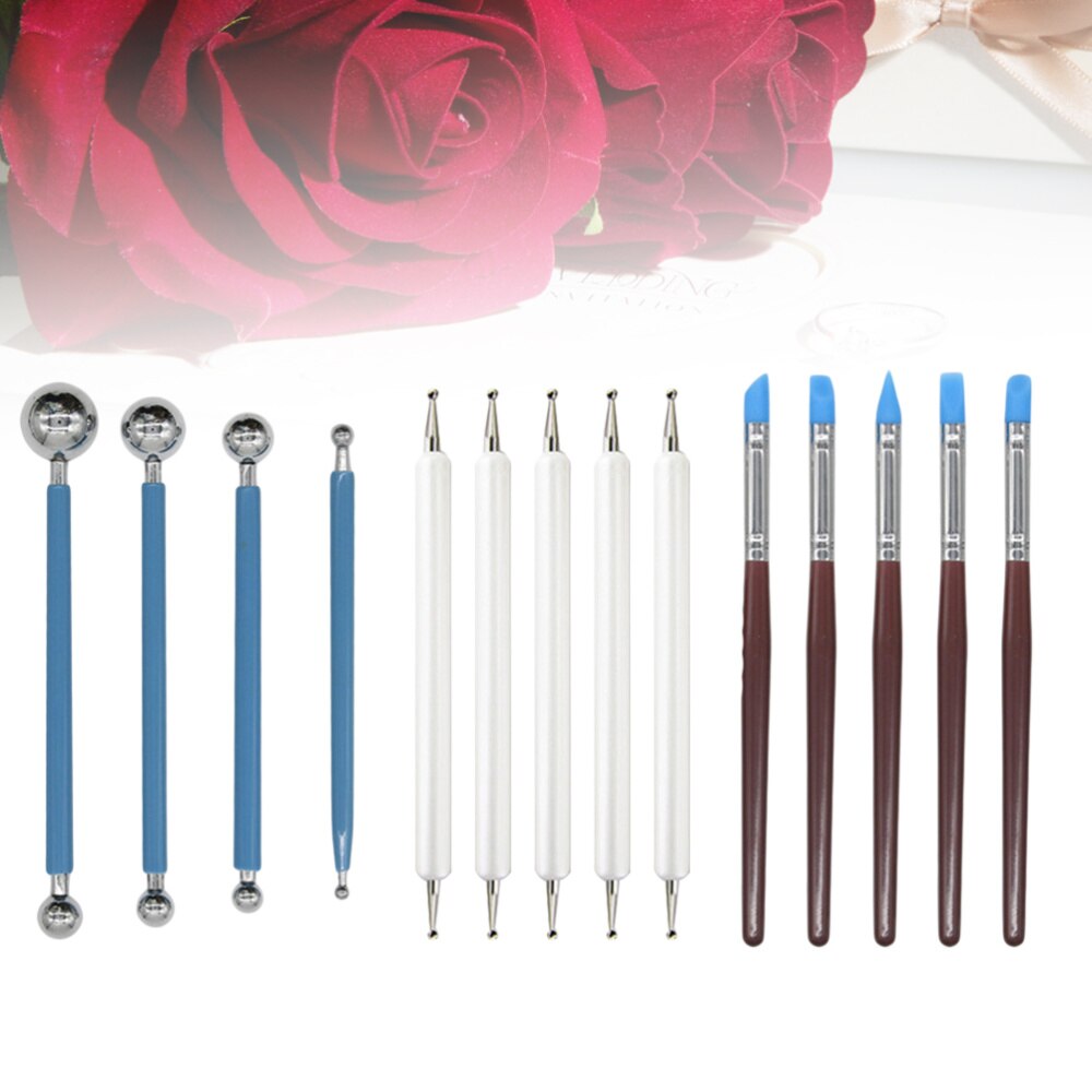 14pcs Clay Sculpting Tool Wooden Handle Ceramic Pottery Carving Tools for Beginners and Art Crafts(Blue)