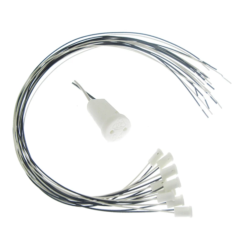 10-50 Uds casquillo de lámpara G4, 10cm 20cm 30cm 50cm 100cm blanco negro 12V 220V G4 portalámparas para bombilla halógena de cristal LED