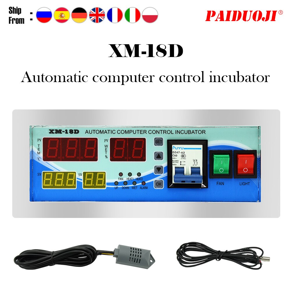 Thermostat complètement automatique de XM-18D de contrôleur d'incubateur d'oeufs avec des capteurs d'humidité de la température à vendre: Default Title