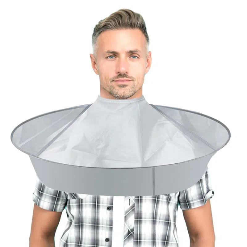 Capa de corte de pelo de tamaño mediano para adultos, tinte para el cabello de tela, capa de corte de pelo tridimensional transpirable para el hogar, herramienta de corte de pelo plegable