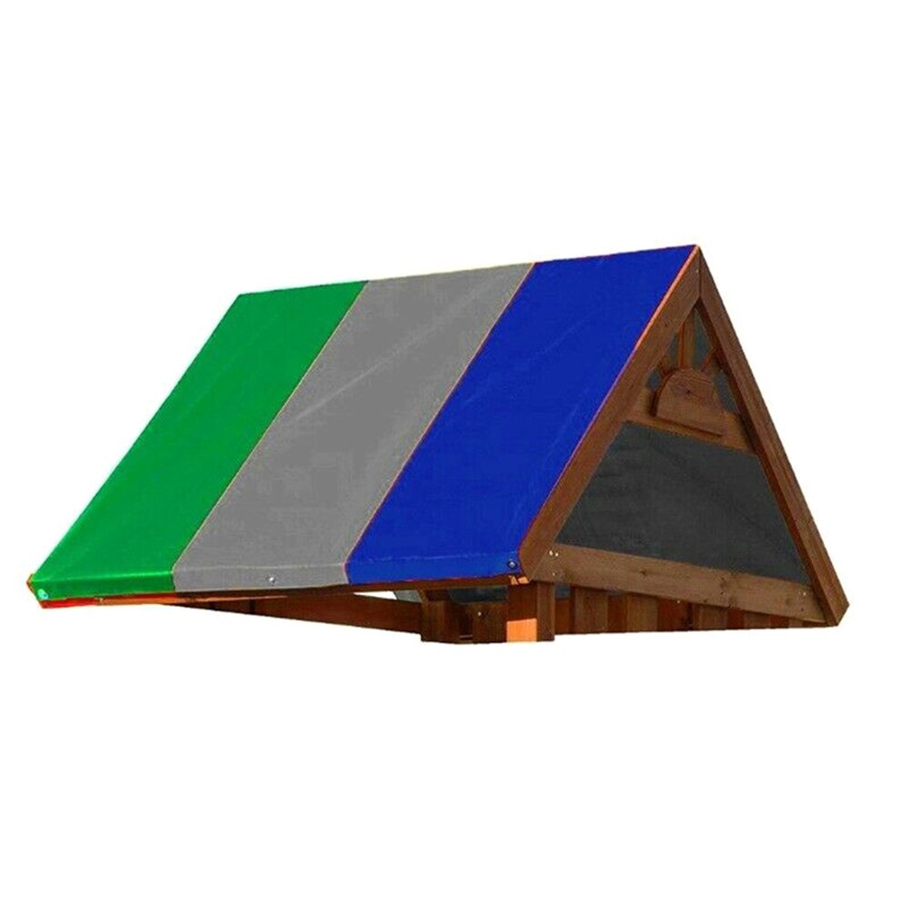 Slide playhouse cover markiser legeplads baldakiner erstatning kid skygge presenning vandtæt farverig stribet  p7 ding: Grøn gråblå