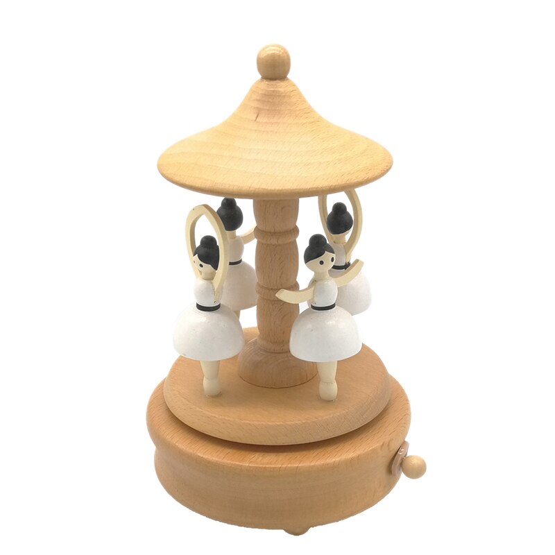 Carousel Musical Boxes Wooden Music Box Crafts Birthday Vintage: Dance Shape
