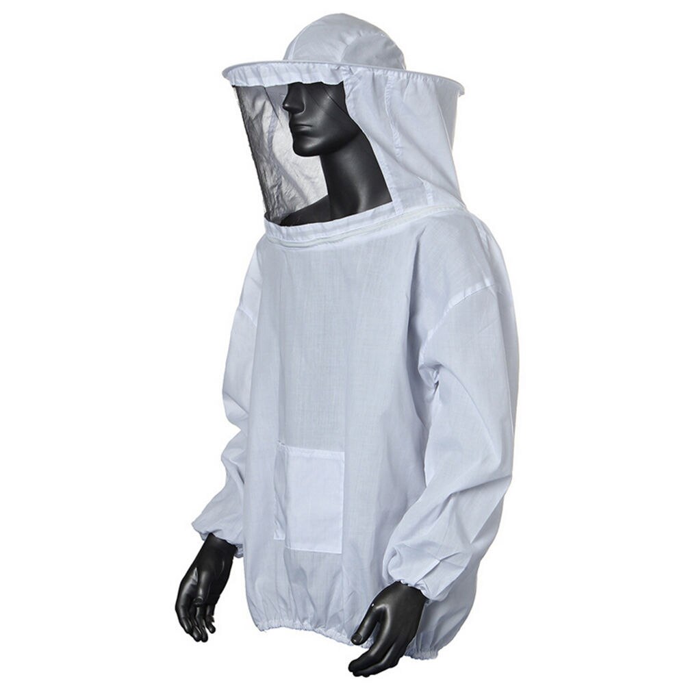 Ropa de Pesca bee keeping suit chaqueta con capucha para hombres abrigo de secado rápido camisa de Pesca para senderismo ciclismo ropa de Pesca: Blanco
