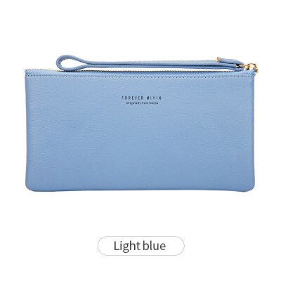 Annsleo Vrouwen Portemonnee Touch Screen Mobiele Telefoon Purse Smartphone Pu Lederen Draagbare Pols Clutch Bag Dames Mini Pouch Purse: Blauw