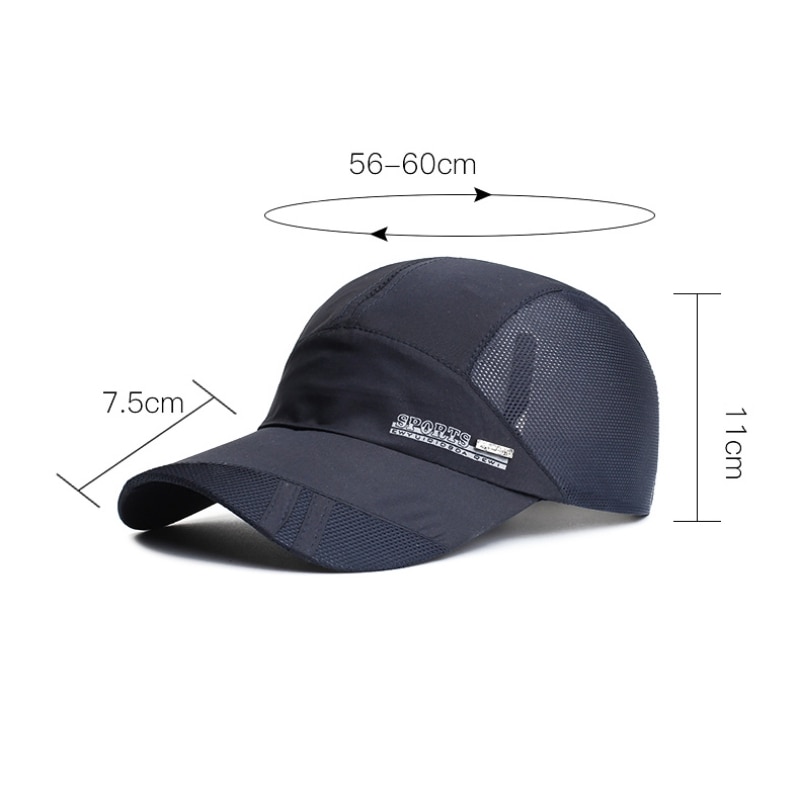 draussen-lauf-, Baseball- und tenniskappe für herren, Gittergewebe-mütze, schnelltrocknend, snapback-verschluss, lauf- und sportmütze