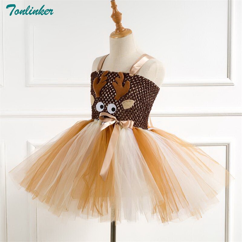 Costumes de noël pour filles cerf Tutu robe avec bandeau fille carnaval Costume ensemble pour enfants Costumes de nouvel an robe de fête