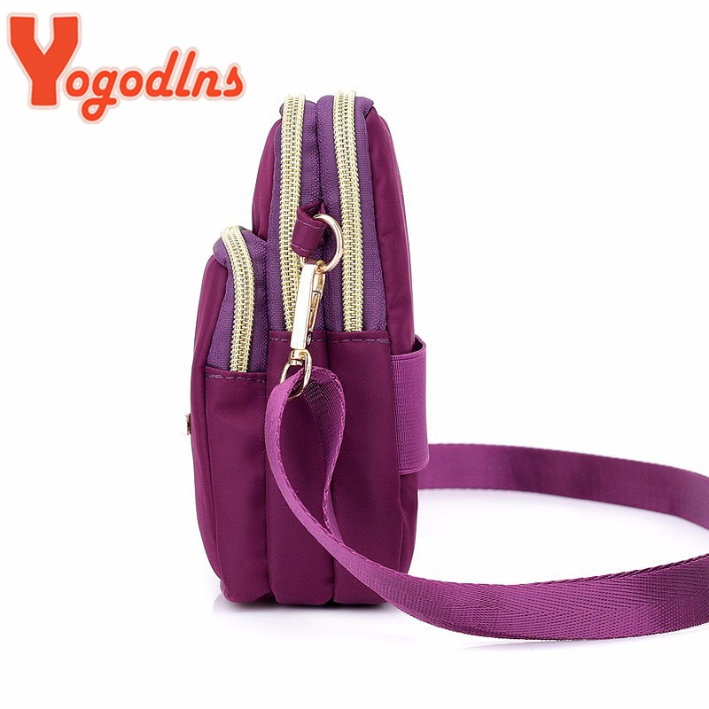 Yogodlns Waterproof Nylon Women Crossbody Phone Shoulder Bag Small Pouch Case Belt Casual Purse Wallet