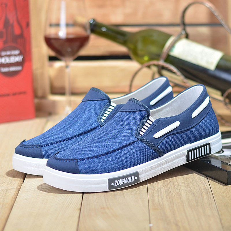 Män casual canvas skor tryck sneakers sommar trainers fritids skor herr lägenheter slip skor chaussures pour hommes