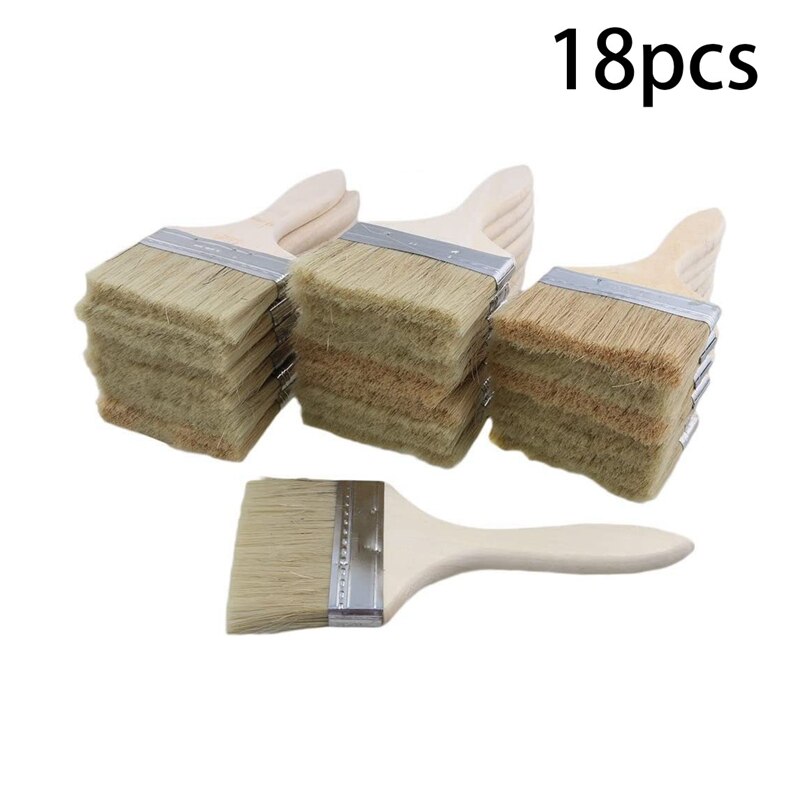Paquete de 18 brochas de pintura de 4 pulgadas (89mm), pinceles para manchas de pintura, barnices, pegamento y Gesso
