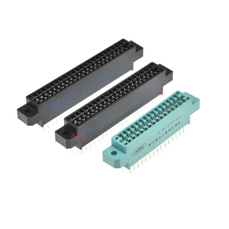 1pcs Edge Card Connector Slot 3.175 mm Pitch 30/40/44/56/60/72/80/86/100 Pin PCB Gold Finger Socket Through Holes