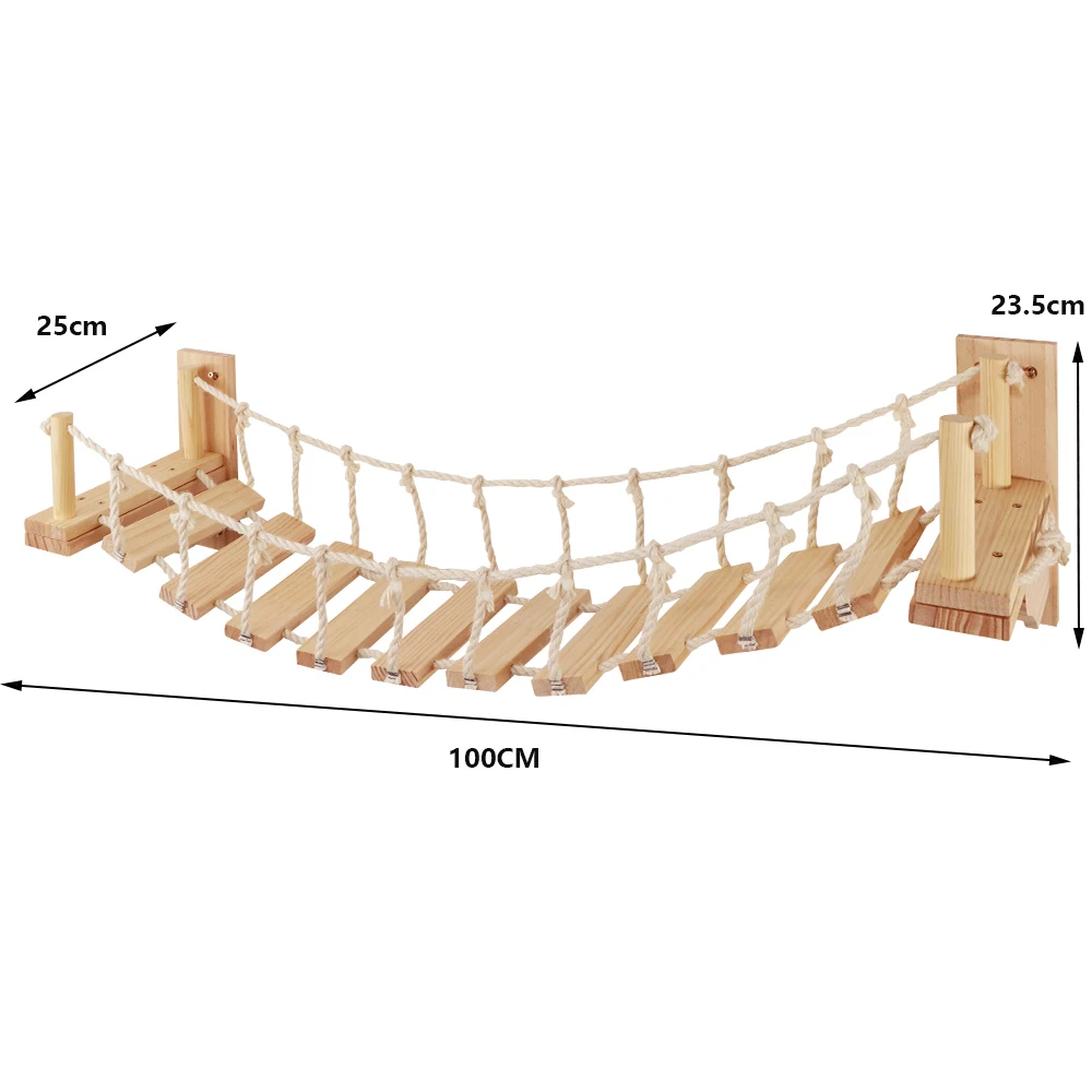 Cat Climbing Shelves Wall Mounted Cat Tree Sisal Scratching Post Cats Hammock House Jumping Platform Rope Ladder Pet Furniture: Red
