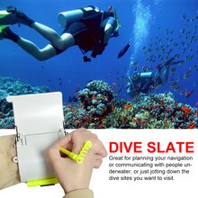 Writing Tablet Dive Slate 3 Panels Replaceable Pencil with Safety Leash Waterproof O-ring Reusable Writing Slate Scuba Diving