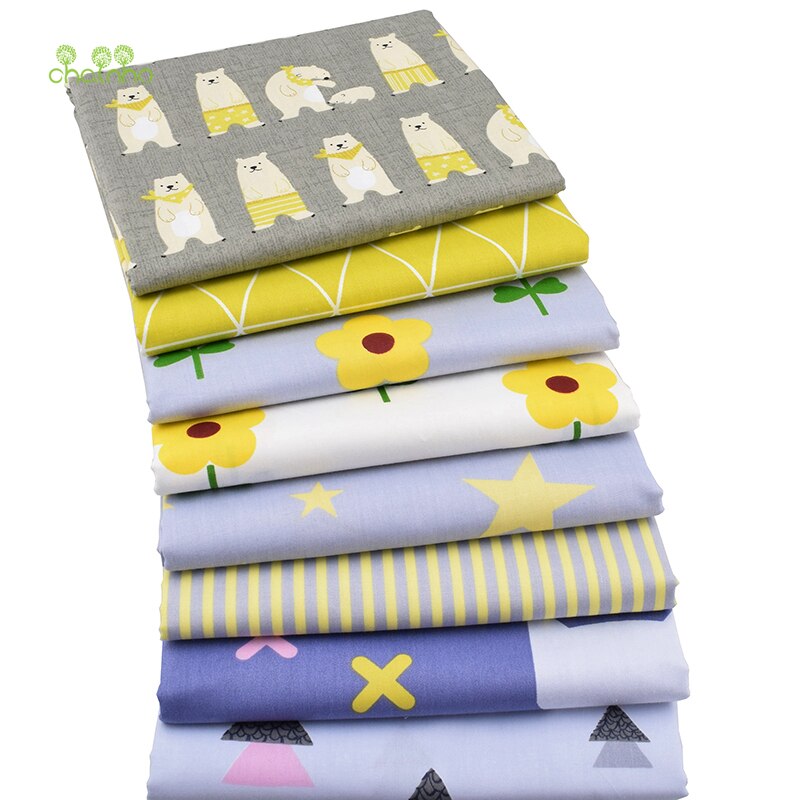 8pcs/Lot,Twill Cotton Fabric Patchwork Cartoon Tissue Cloth Of Handmade DIY Quilting Sewing Baby&Children Sheets Dress Material