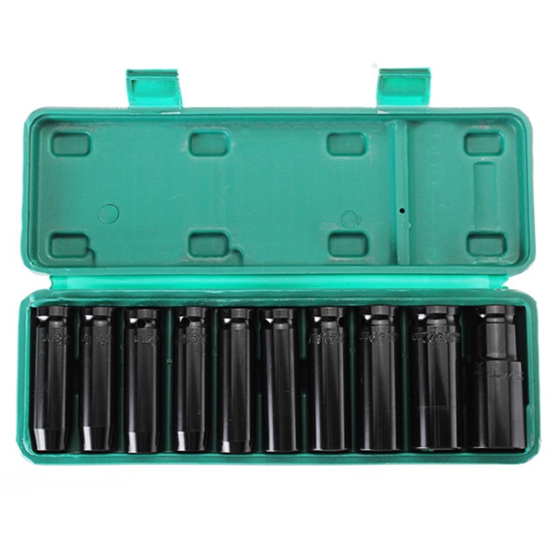 Drive Deep Impact Socket Set 1/2 inch Heavy Metric Garage Tool For Wrench Adapter Hand Tool Set