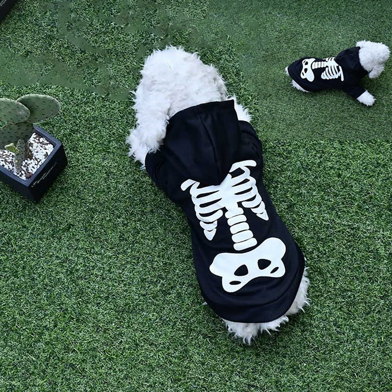 Hond Kostuums Hoodies Skelet Voor Kleine Middelgrote Hond Kerst Halloween Cosplay Dress Up Grappig Huisdieren Pet Accessoires