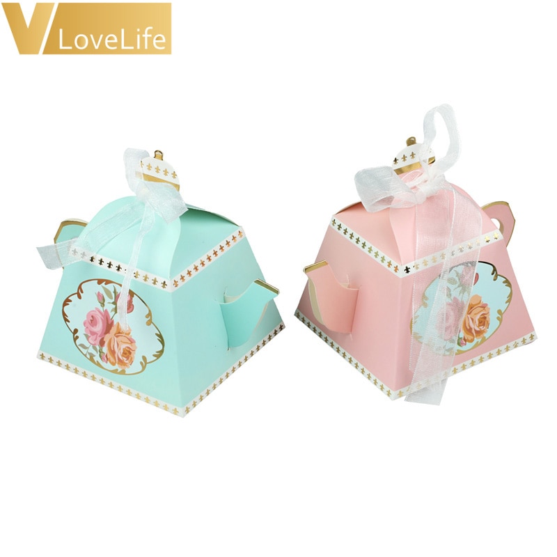 Cajas de dulces para de y boda, para invitados, Baby Shower, de cumpleaños, caja de embalaje de decoración, 10 Uds.