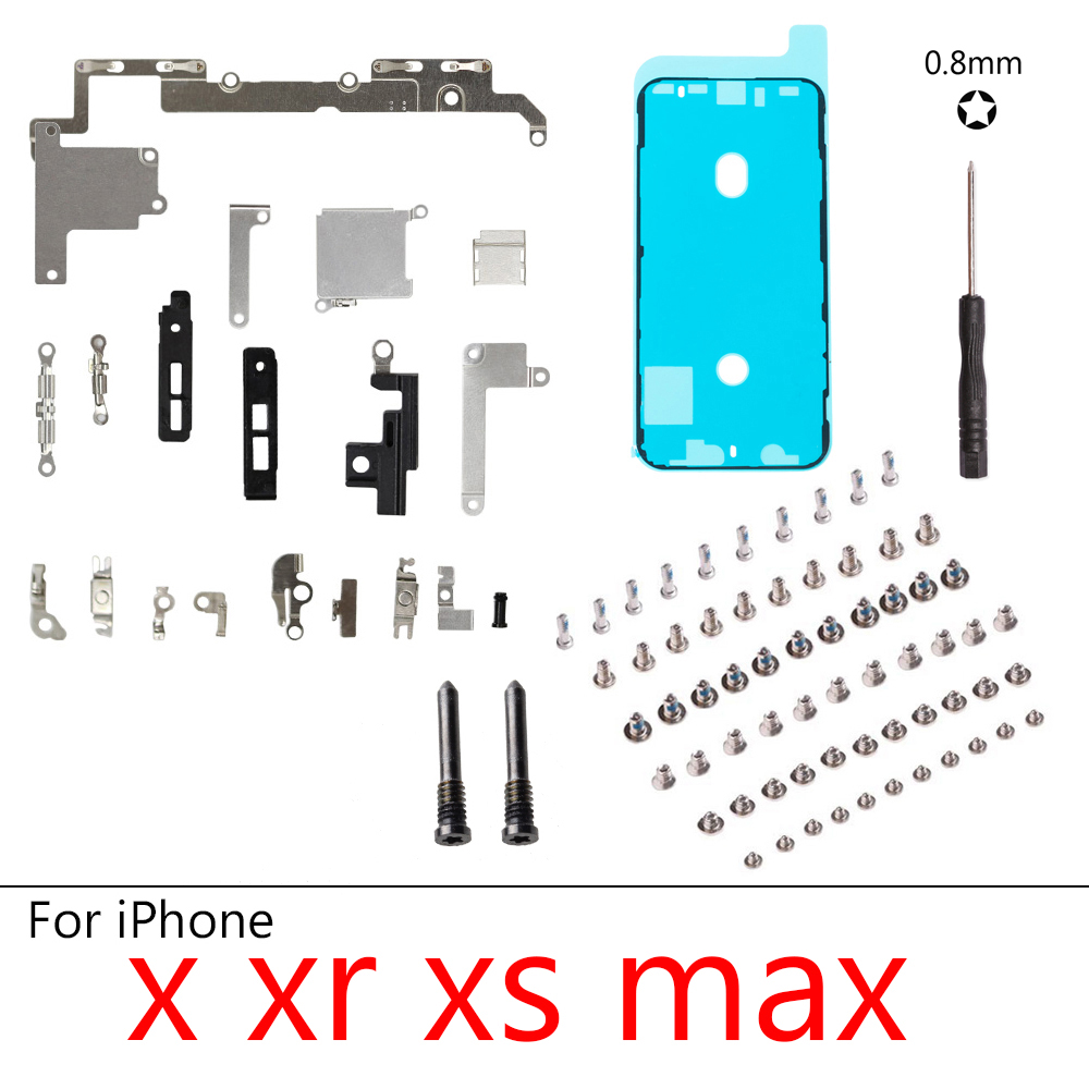 1set Full screw+Inner Accessories For iPhone X XS XR XS MAX 7G 8G 8 Plus PlusInside Small Metal Parts Holder Bracket Shield Plat