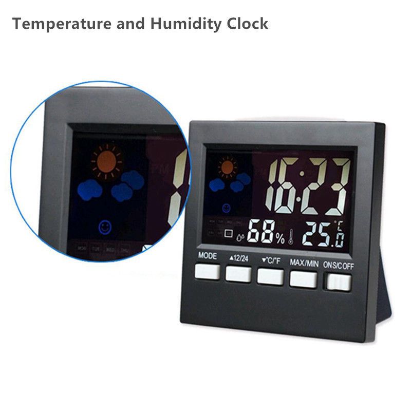 -LCD Digitale Hygrometer Thermometer Temperatuur-vochtigheidsmeter Room Indoor Klok