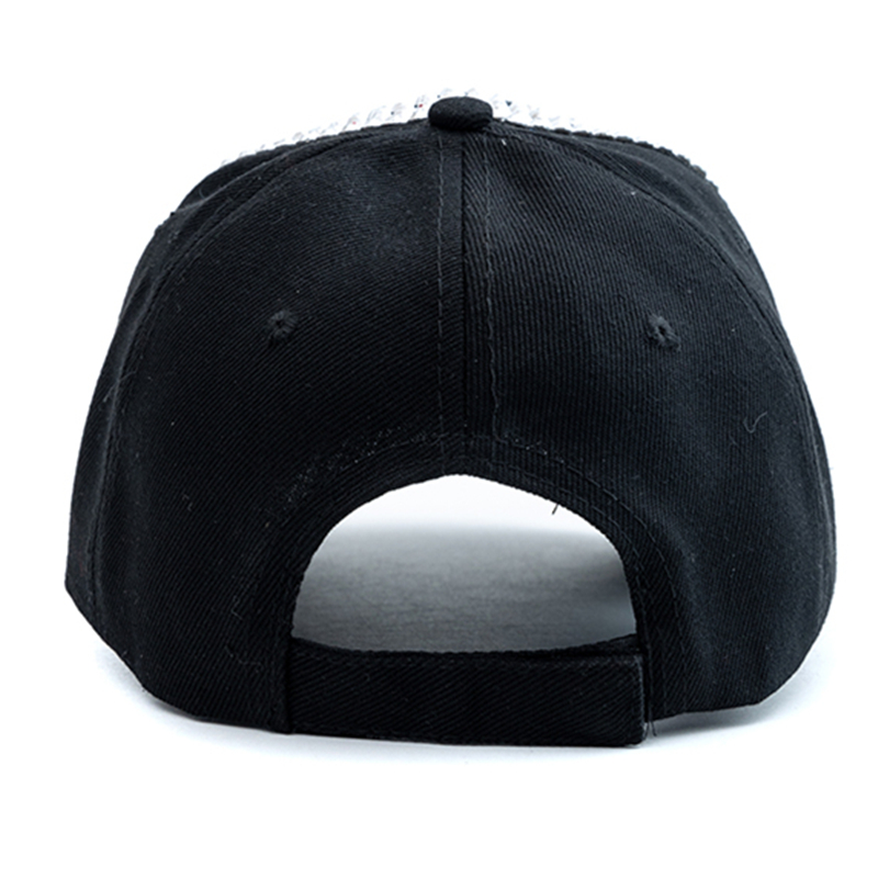 Women Diamond Inlay Cap Simple Plain Baseball Cap Female Adjustable Casual Outdoor Streetwear Hat