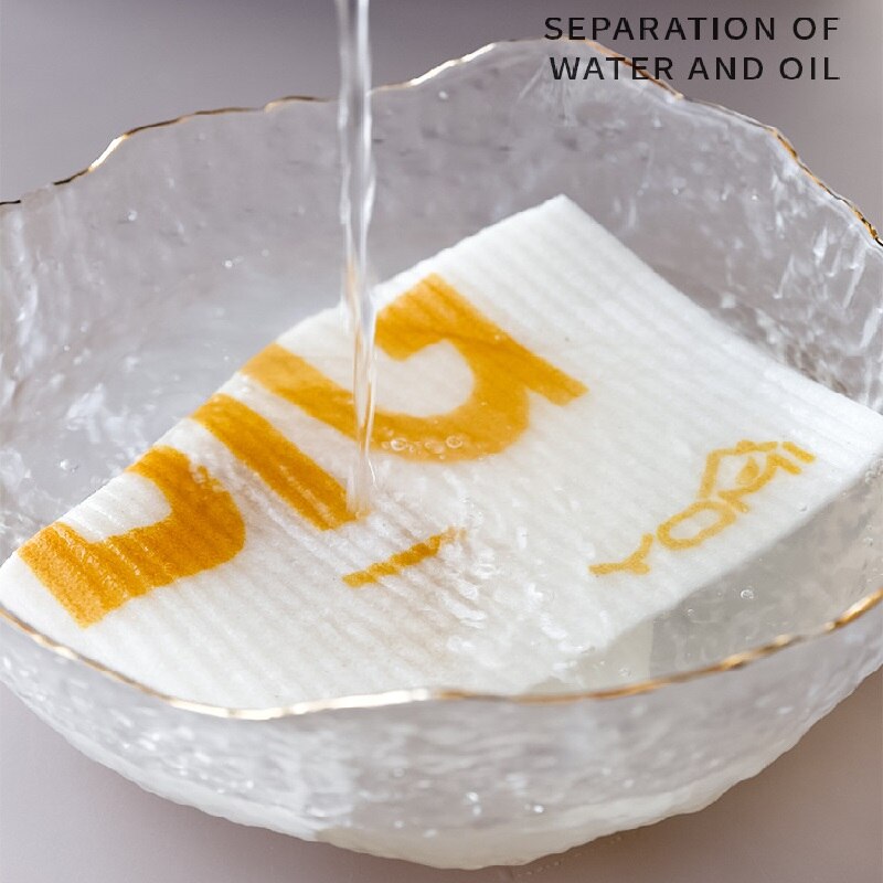 Bamboevezel schoonmaakdoeken, katoenen vaatdoeken met vogelmotief, herbruikbare schuurspons, ontvettingsdoek, keukenhanddoek