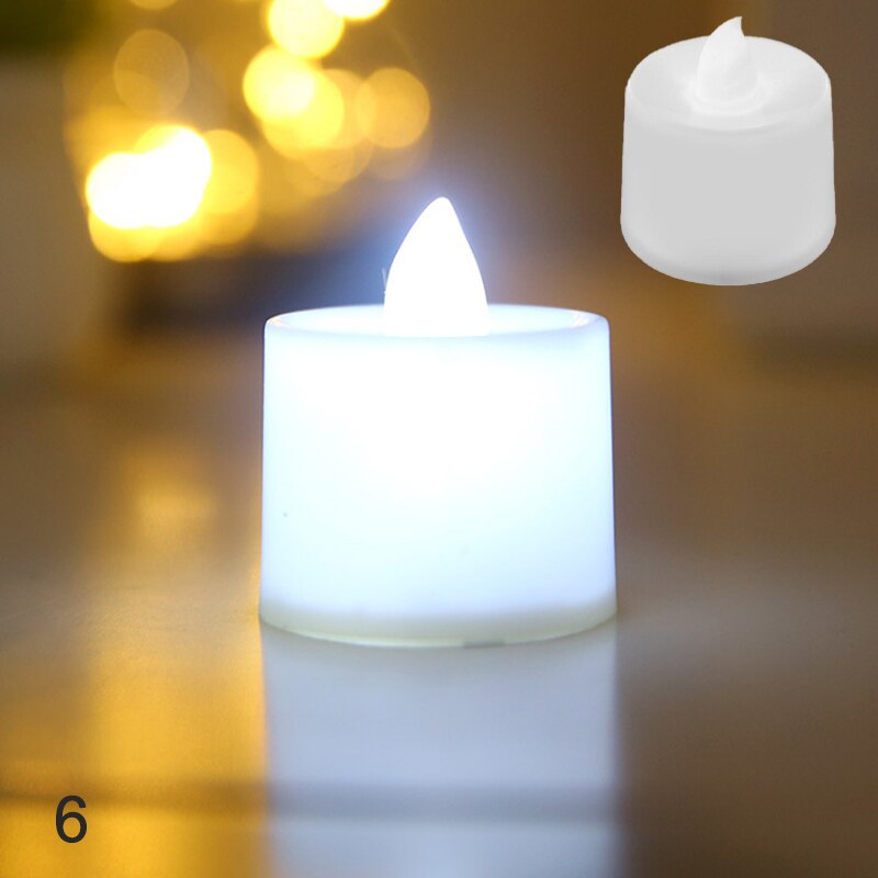 24pc Flameless Led Tealight Candles Battery Operated Warm White Flameless Pillar LED Simulation Candle Birthday Wedding Decor: 6