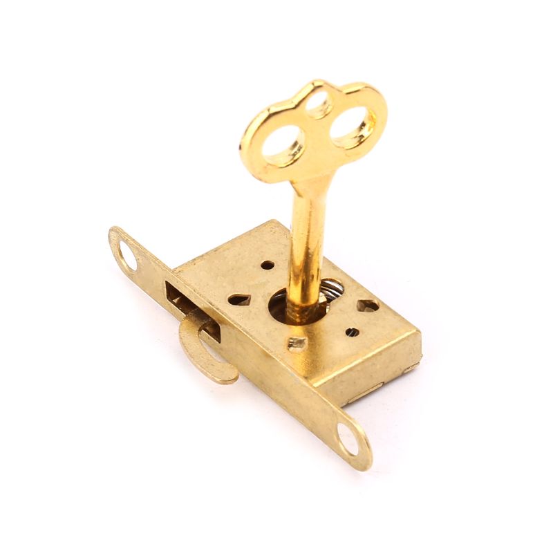 1Set Gold Lock Drawer Cabinet Wardrobe Cupboard Door Lock Antique Furniture Counter Drawer Locks With Key