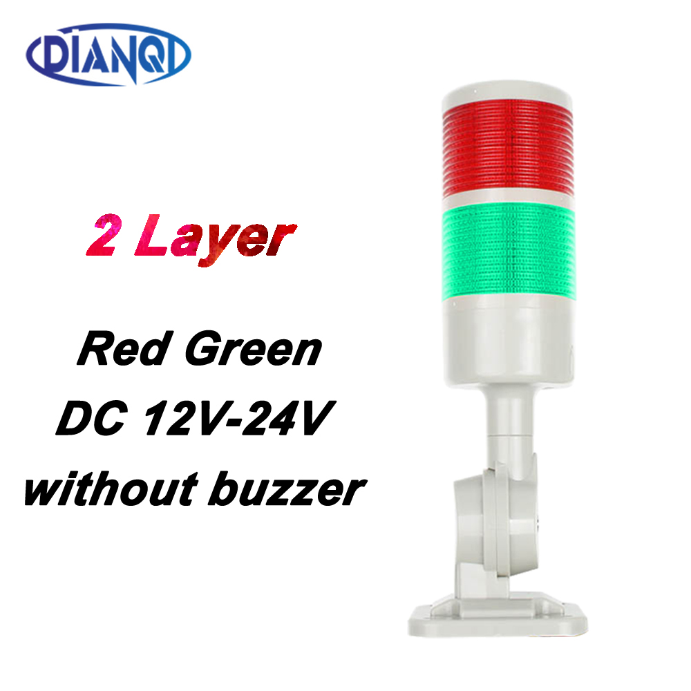 2 layers Rotatable 180 Stack light Red warning light industrial for CNC machine DC 24V 12V AC220V 110V Steady flashing light LED: CS2-12-24V-R-G