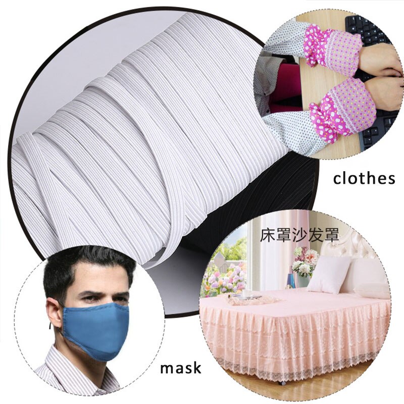 Bande élastique pour couture de vêtements, 3/4/5MM, 5m/10m, , tissu à coudre, accessoires pour vêtements, bricolage