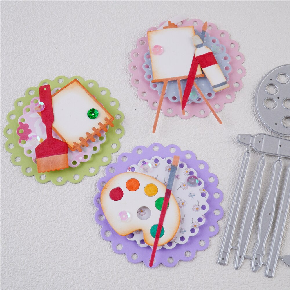 InLoveArts Color Palette Painting Metal Cutting Die Scrapbooking For Making Cards Paper Craft Card Emboss Blade Punch Stencils