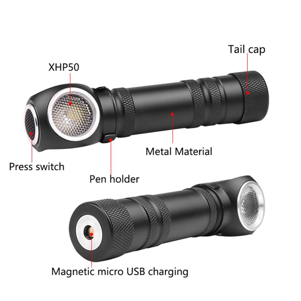 XHP 50 LED Taschenlampe 3 Modi 40W 2000LM Blendung Lampe USB Aufladbare Magnetische Scheinwerfer für Auto Überholung Arbeits Camping