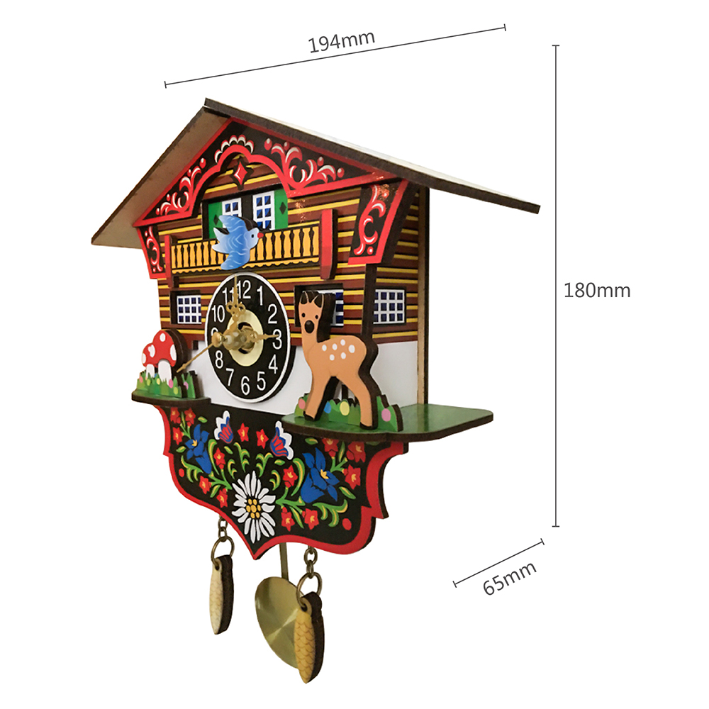 Reloj de cuco pared de madera péndulo oscilante colgante de madera tradicional adornos para manualidades para el hogar restaurante reloj para el salón